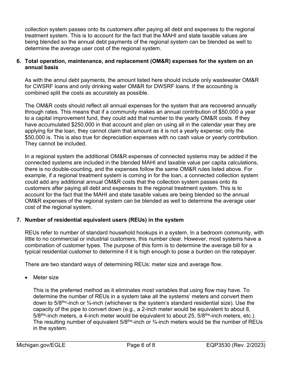 Form EQP3530 Overburdened and Significantly Overburdened Community Status Determination Worksheet - Michigan, Page 6