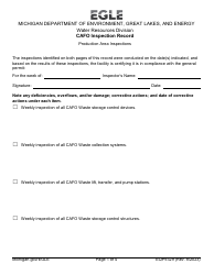 Form EQP9329 Cafo Inspection Record - Michigan