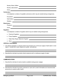 Form EQP5859 Emergency Response Plan (Erp) - Michigan, Page 2