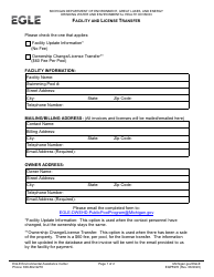 Form EQP5976 Facility and License Transfer - Michigan