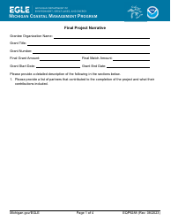 Form EQP9288 Final Project Narrative - Michigan