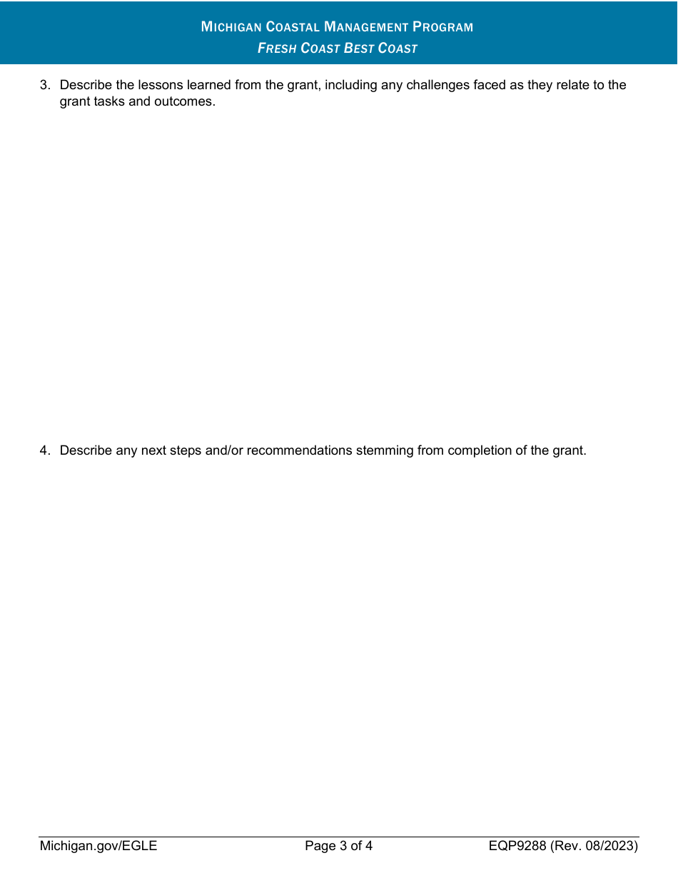 Form EQP9288 Final Project Narrative - Michigan, Page 3