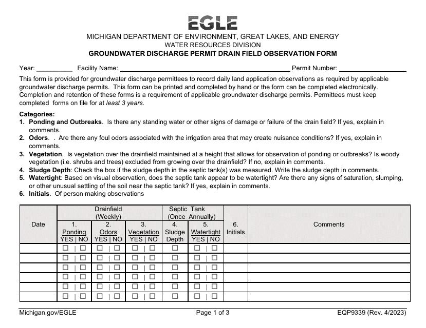 Form EQP9339  Printable Pdf