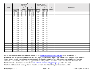 Form EQP9339 Groundwater Discharge Permit Drain Field Observation Form - Michigan, Page 3