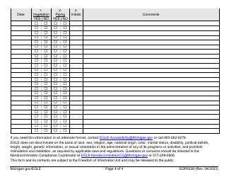 Form EQP9338 Groundwater Discharge Permit Rapid Infiltration Observation Form - Michigan, Page 4