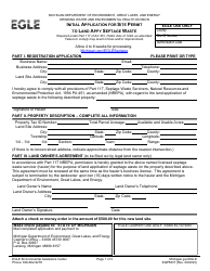Form EQP5837 Nitial Application for Site Permit to Land Appy Septage Waste - Michigan