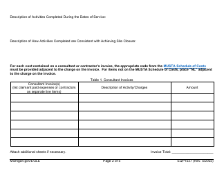 Form EQP1537 Legacy Release Program Invoice Submittal Form - Michigan, Page 2