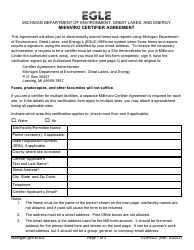 Form EQP9227 Mienviro Certifier Agreement - Michigan