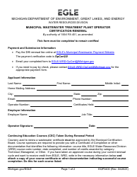 Form EQP3400 Michigan Department of Environment, Great Lakes, and Energy - Michigan