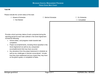 Form EQP9292 Quarterly Progress Report - Michigan Coastal Management Program - Michigan, Page 4