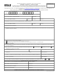 Document preview: Form EQP5615E Permit to Install Application - Michigan