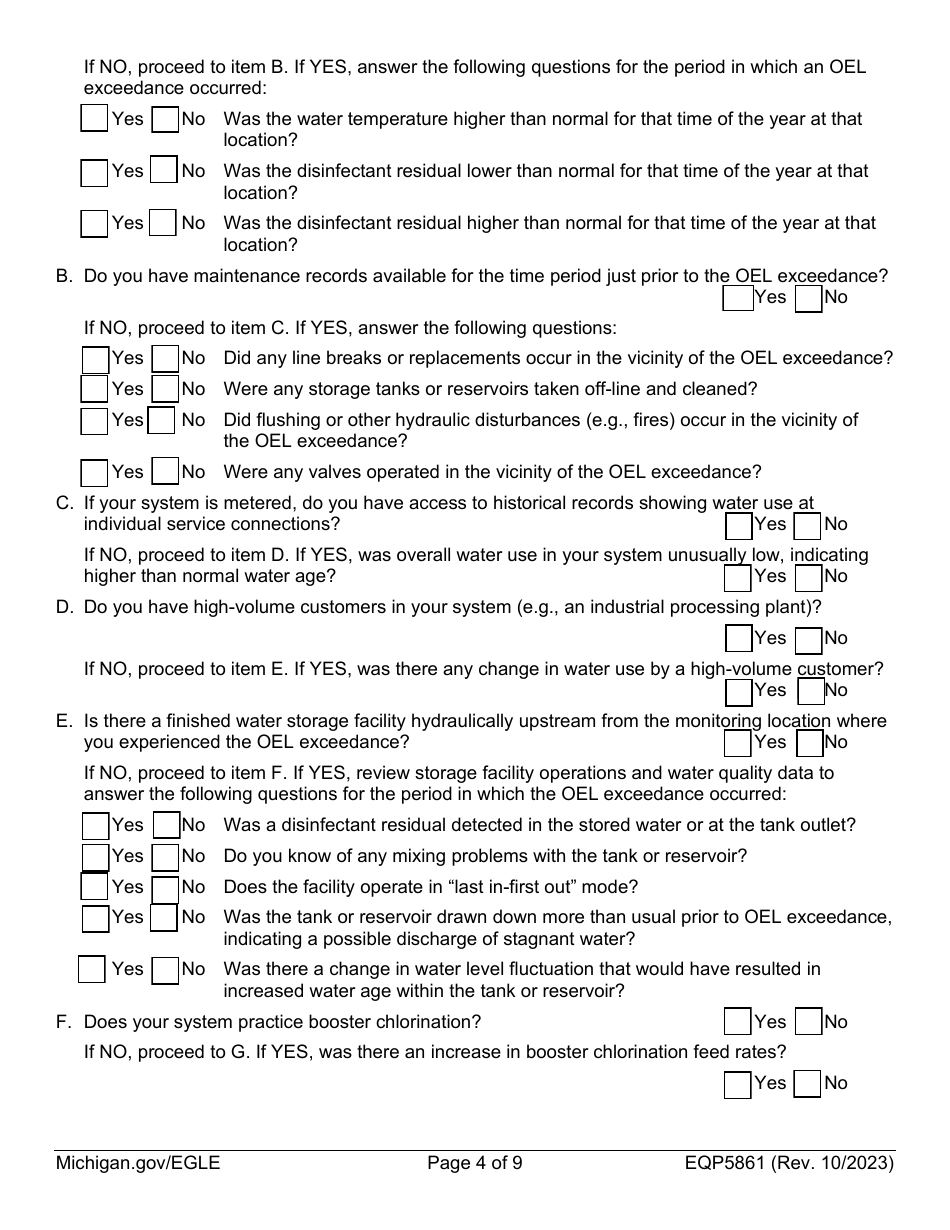 Form EQP5861 Operational Evaluation Level Report (Oel) - Michigan, Page 4
