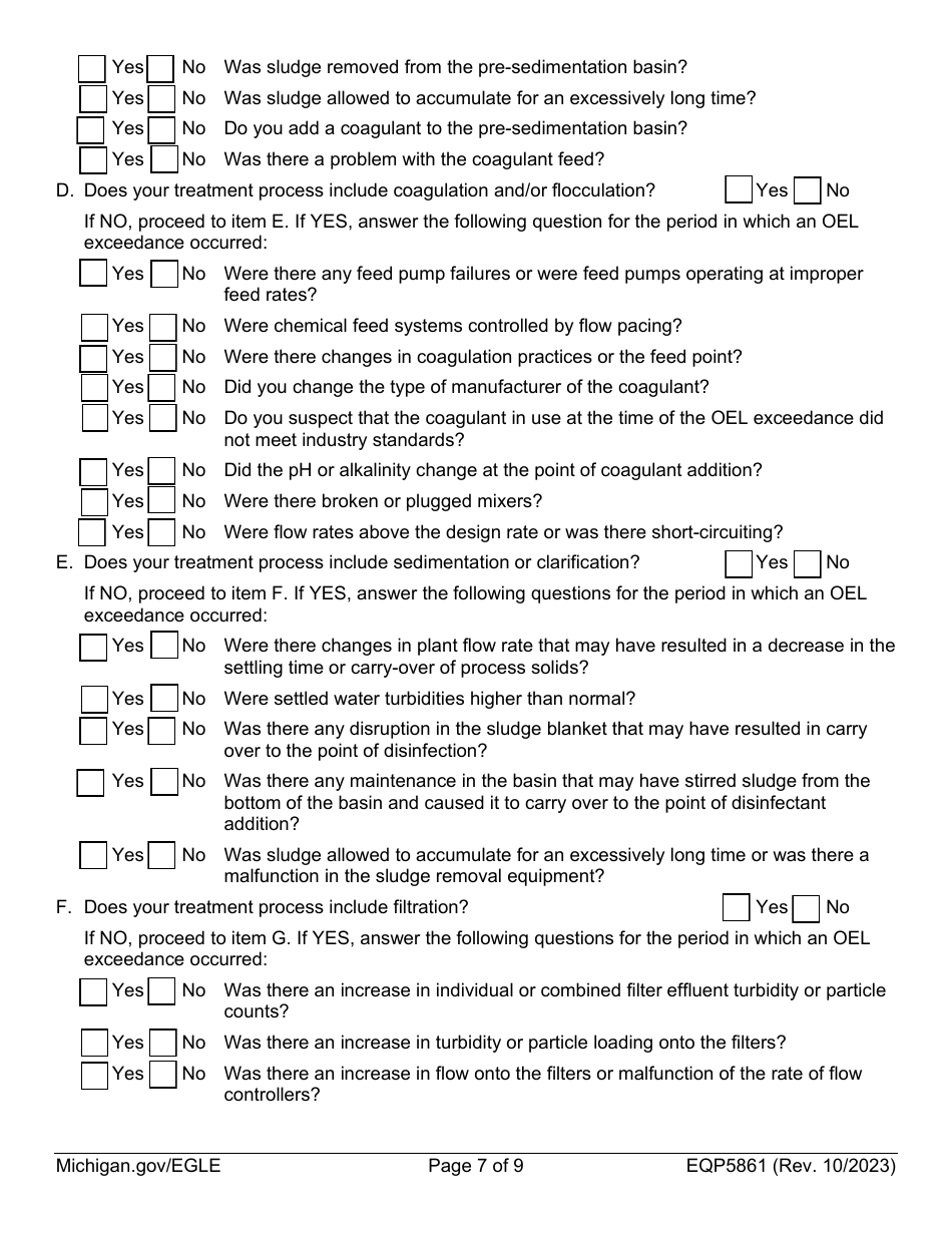 Form EQP5861 Operational Evaluation Level Report (Oel) - Michigan, Page 7