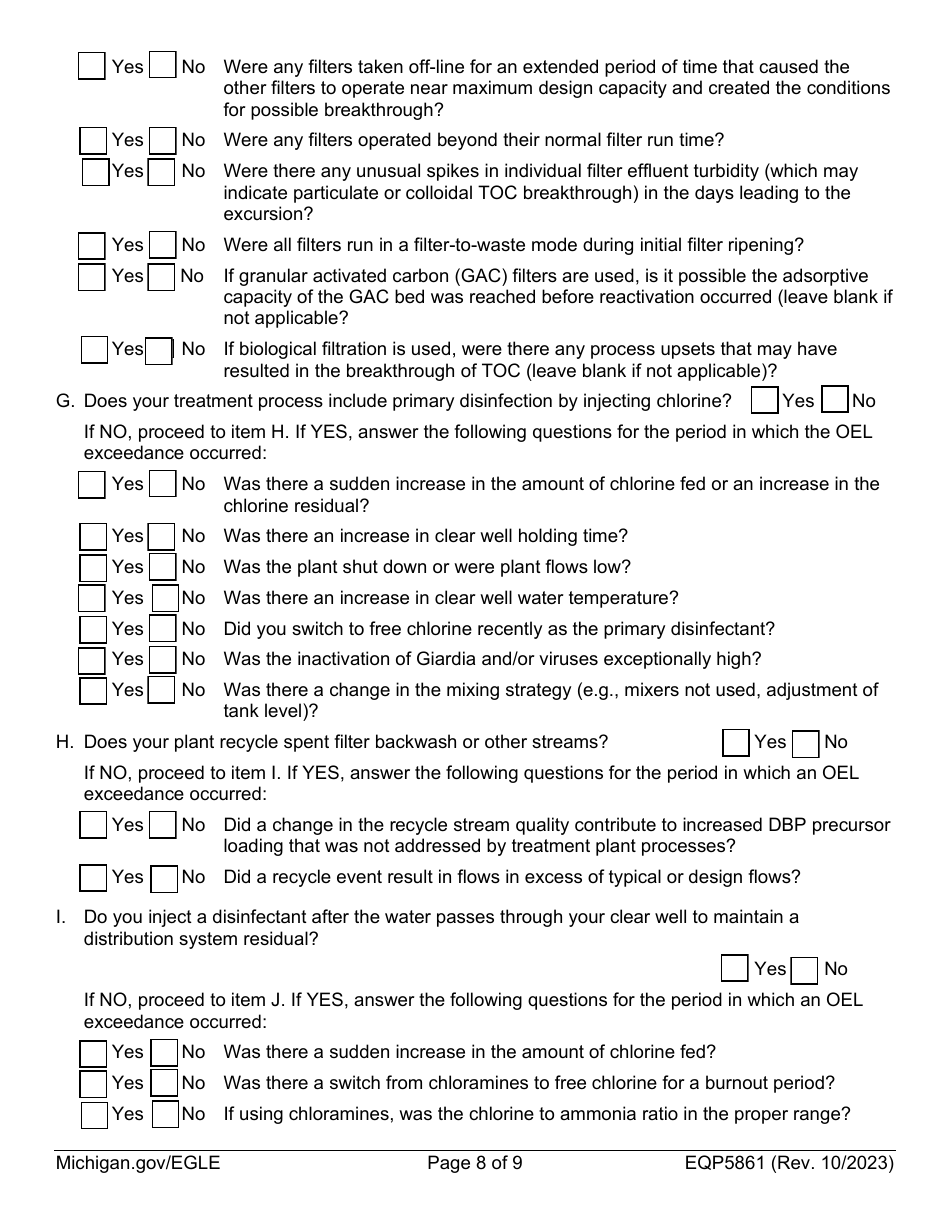 Form EQP5861 Operational Evaluation Level Report (Oel) - Michigan, Page 8
