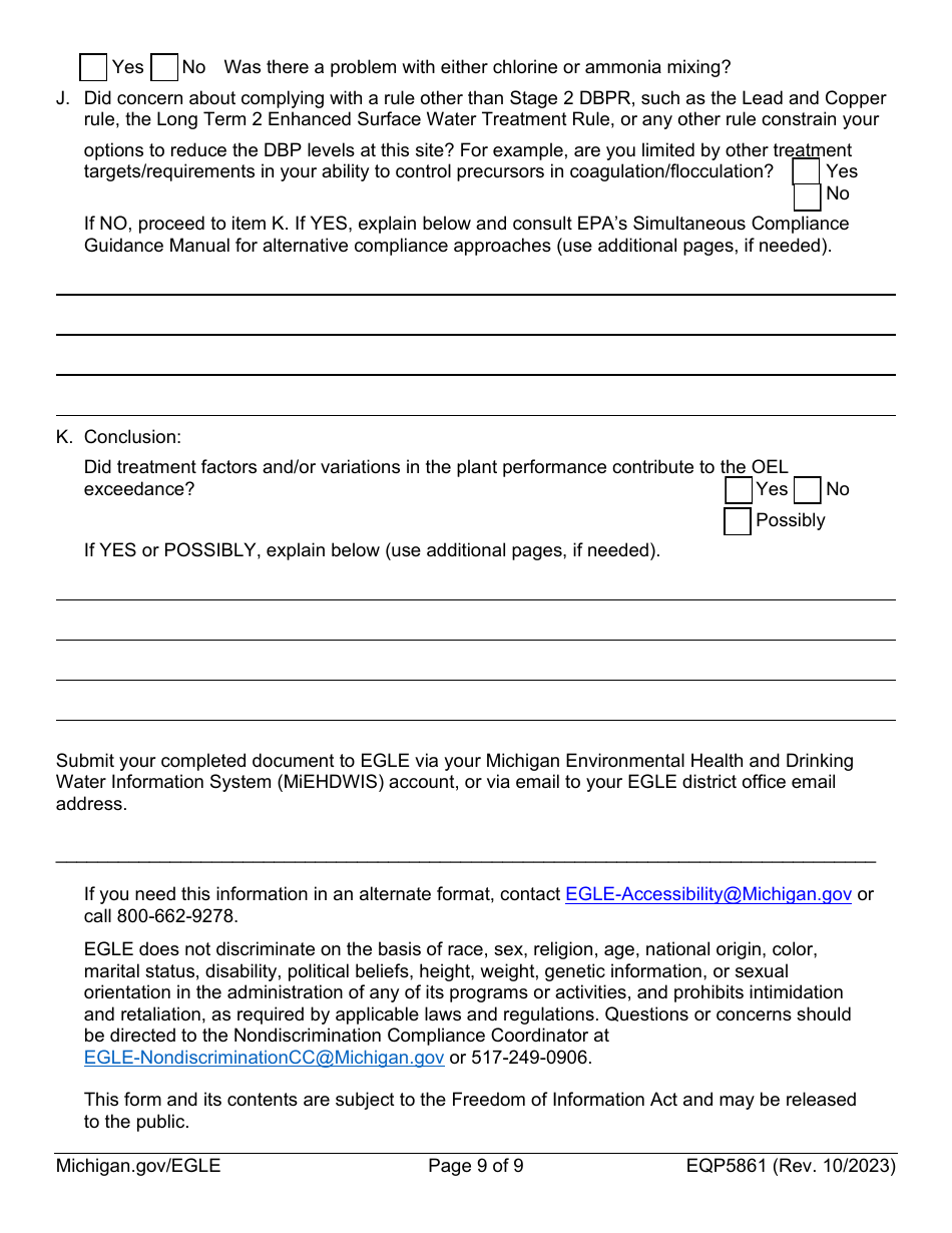 Form EQP5861 Operational Evaluation Level Report (Oel) - Michigan, Page 9