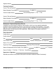 Form EQP3409 Application for Municipal Wastewater Treatment Plant Operator Certification - Michigan, Page 4