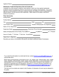 Form EQP3409 Application for Municipal Wastewater Treatment Plant Operator Certification - Michigan, Page 5