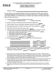 Form EQP5877B Project Basis of Design for Water Main Projects - Michigan