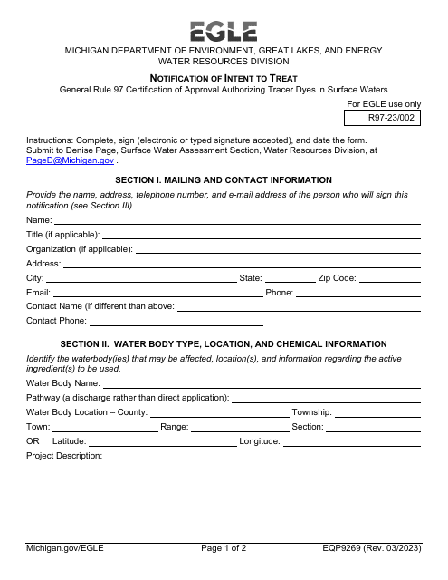 Form EQP9269  Printable Pdf