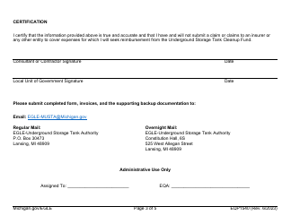 Form EQP1540 Public Highway Cleanup Invoice Submittal Form - Michigan, Page 3