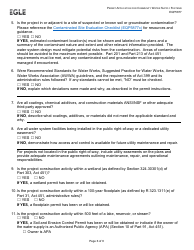 Form EQP5877 Permit Application for Community Water Supply Systems (Construction - Alteration - Addition or Improvement) - Michigan, Page 6