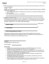 Form EQP5877 Permit Application for Community Water Supply Systems (Construction - Alteration - Addition or Improvement) - Michigan, Page 7