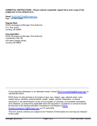 Form EQP1526 Request for Indemnification Submittal Form - Michigan, Page 2