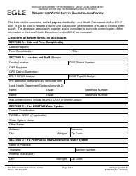 Document preview: Form EQP2282 Request for Water Supply Classification Review - Michigan