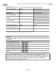 Form EQP2232 Secondary Treatment Nontransient Noncommunity Water Supply Capacity Development Plan - Michigan, Page 4