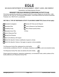 Form EQP4028 Request for Egle Review of Response Activity Plan - Michigan