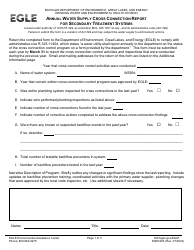 Form EQP2203 Annual Water Supply Cross Connection Report for Secondary Treatment Systems - Michigan