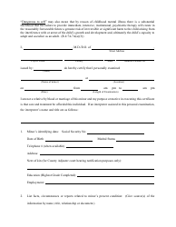 Clinical Certificate for Involuntary Commitment of Minors - New Jersey, Page 2