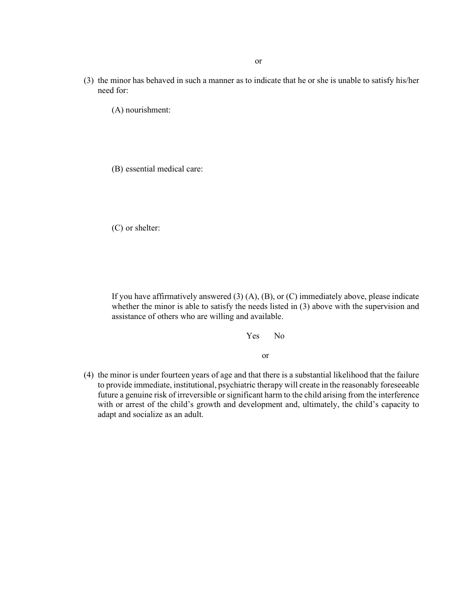 Clinical Certificate for Involuntary Commitment of Minors - New Jersey, Page 6