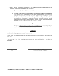 Clinical Certificate for Involuntary Commitment of Minors - New Jersey, Page 8