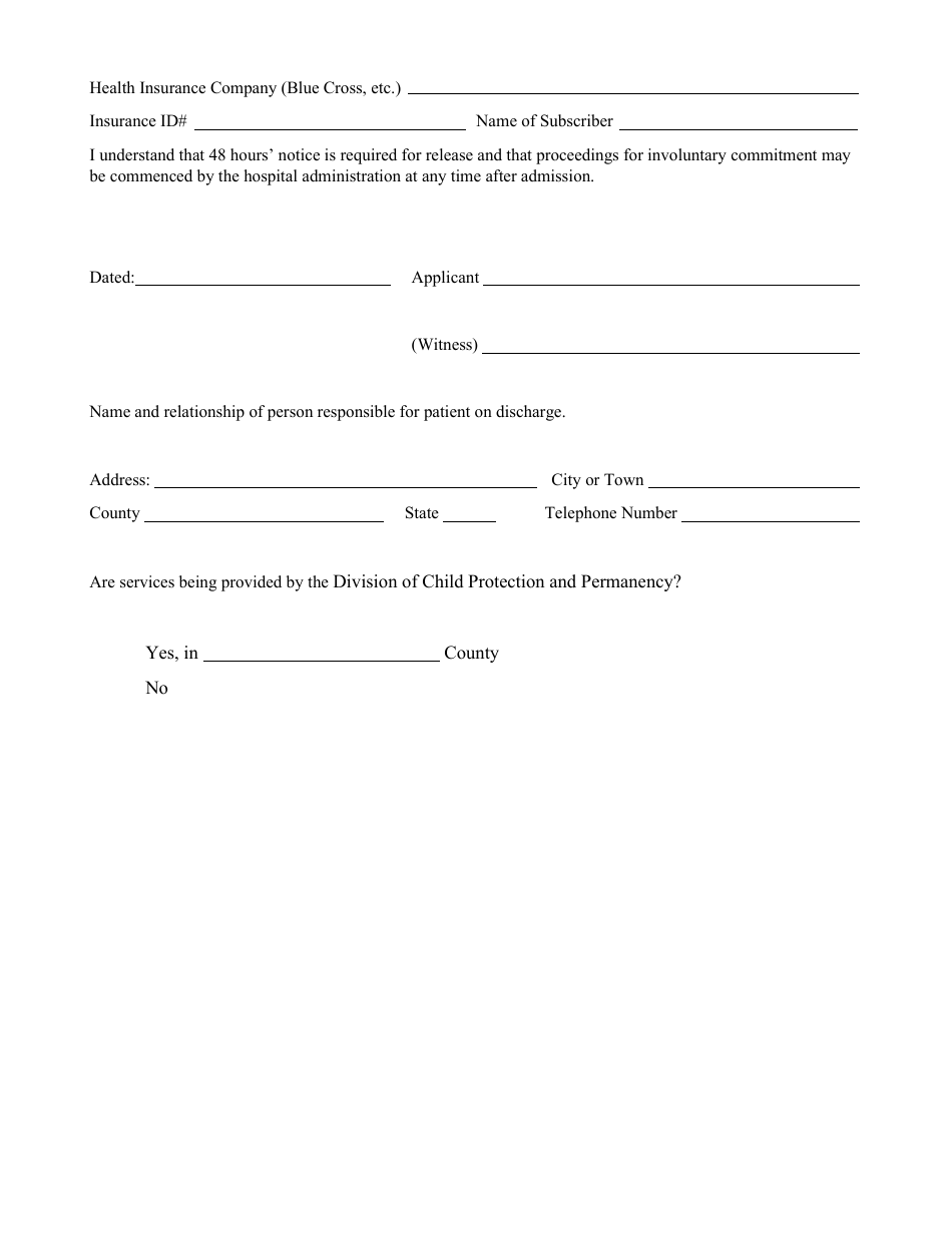 Requet for Parental Admission of a Minor or Seven Days - New Jersey, Page 3