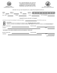 Document preview: Form TDMV22A Report of Sale or Transfer of a Non-titled Motor Vehicle - New Hampshire