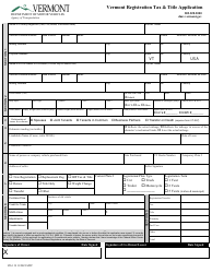 Form VD-119 Vermont Registration Tax &amp; Title Application - Vermont