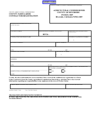 Document preview: County Farm Labor Contractor Registration - County of Riverside, California