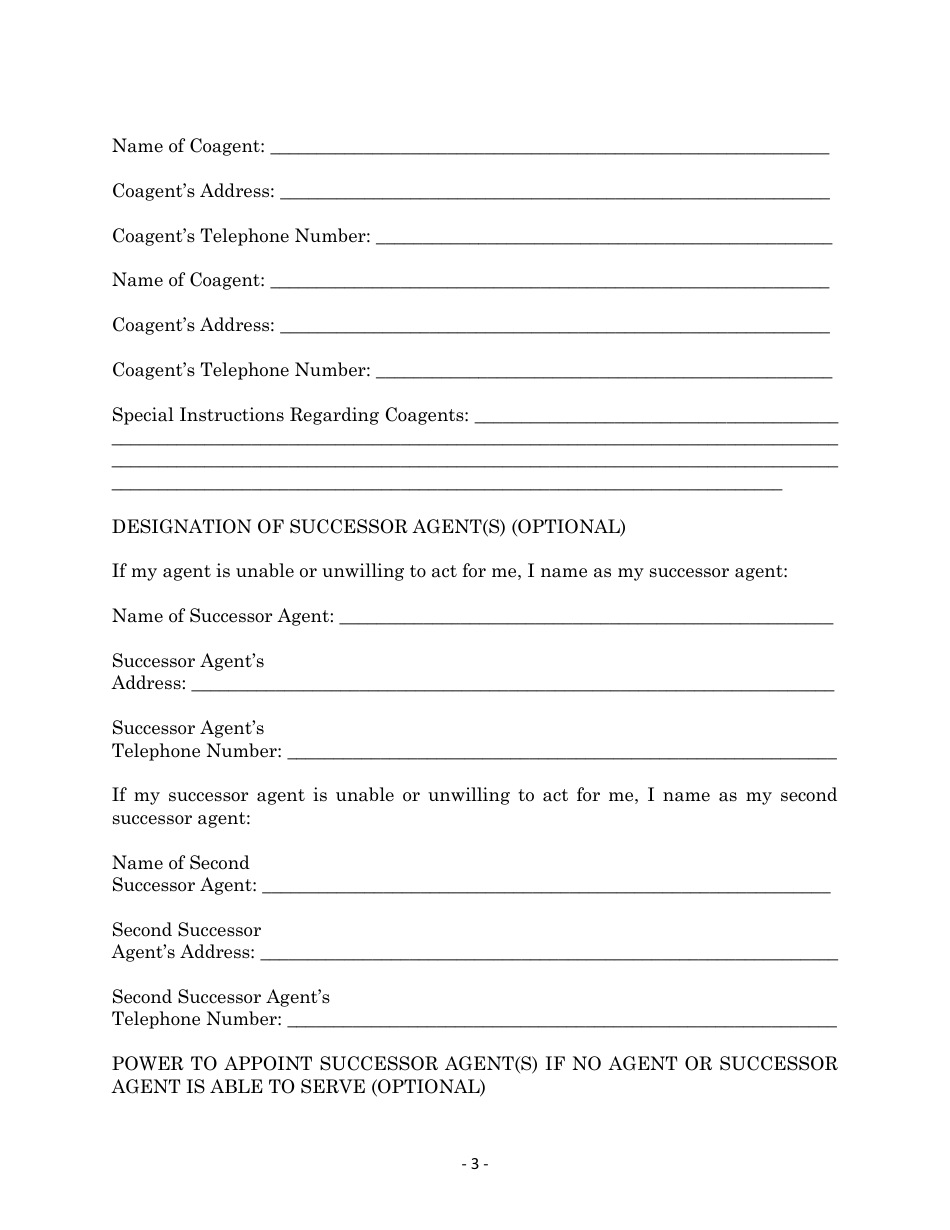 Maryland Personal Financial Power of Attorney Form - Maryland, Page 3