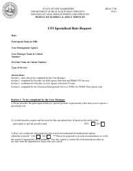 Form BEAS3790 Cfi Specialized Rate Request - New Hampshire