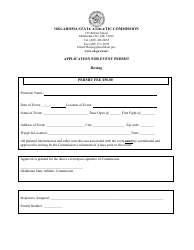Document preview: Application for Event Permit - Boxing - Oklahoma