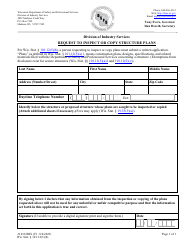 Document preview: Form 10112DIS Request to Inspect or Copy Structure Plans - Wisconsin