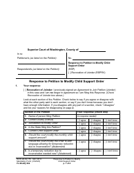 Document preview: Form FL Modify502 Response to Petition to Modify Child Support Order - Washington