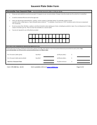 Form VTR-998 Souvenir Plate Order Form - Texas, Page 2