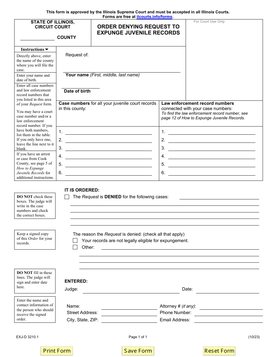 Form EXJ-D3210.1 - Fill Out, Sign Online and Download Fillable PDF ...