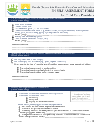 Voluntary Environmental Health (Eh) Self-assessment Form for Child Care Providers - Florida Choose Safe Places for Early Care and Education - Florida, Page 3