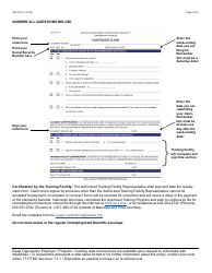 Instructions for Form UB-106-T Approved Training Continued Claim - Arizona, Page 2