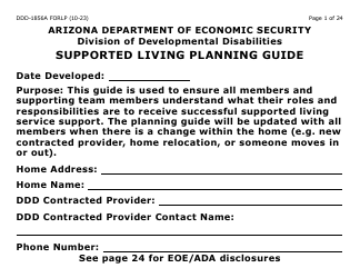 Document preview: Form DDD-1856A-LP Supported Living Planning Guide - Large Print - Arizona