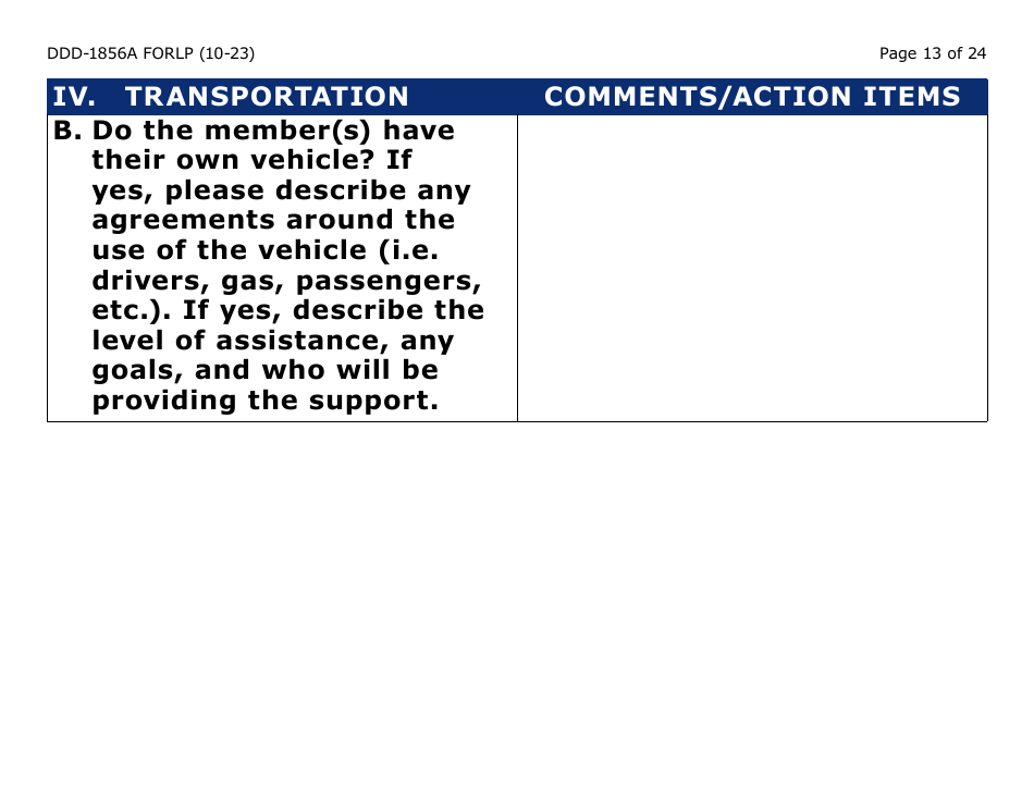 Form DDD-1856A-LP Supported Living Planning Guide - Large Print - Arizona, Page 13