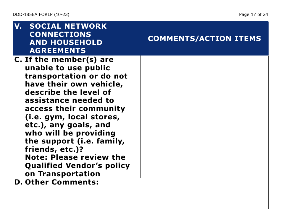 Form DDD-1856A-LP Supported Living Planning Guide - Large Print - Arizona, Page 17